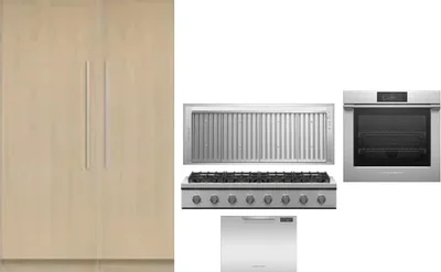6 Piece Package Includes Refrigerator, Freezer, Cooktop, Wall Oven, Hood And Dishwasher